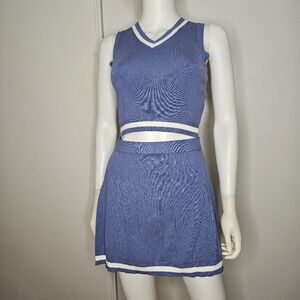 Sincerly Jules Blue Women's Skirt Set Size SM 79% Viscose